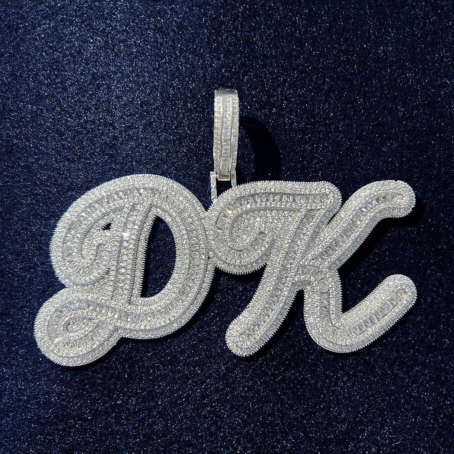 Iced Out Letter Pendant | CZ Alphabet DIY Hip Hop Custom Necklace Jewelry - CaratixJewelry